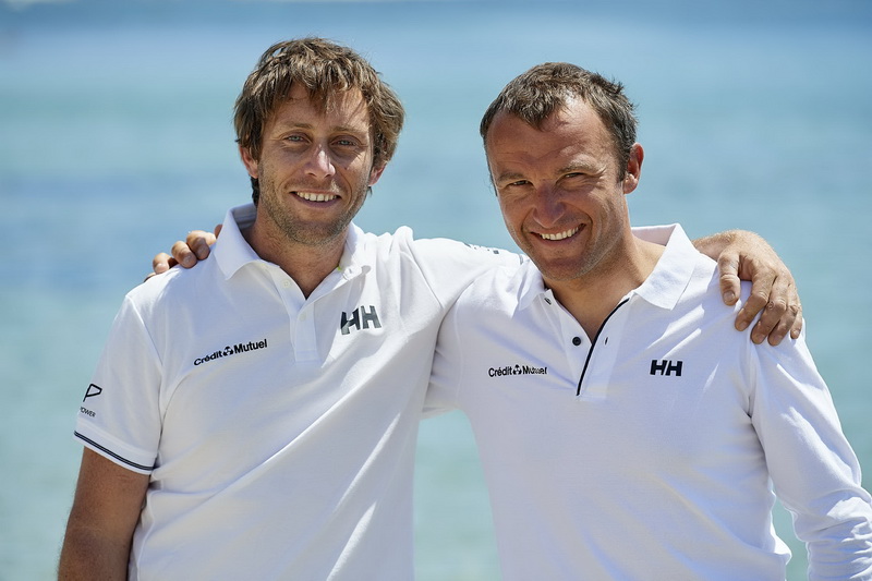 Lorient, mardi 2 juin 2019, Ian Lipinski, skipper du monocoque 40 pieds, Crdit Mutuel et Adrien Hardy son co-skipper pour la transat en double Jacques Vabre 2019. 
© yvan zedda